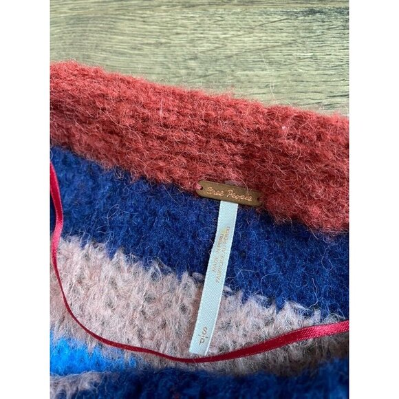 EUC Womens Free People See The Rainbow Sweater In Wine size S - Picture 6 of 7